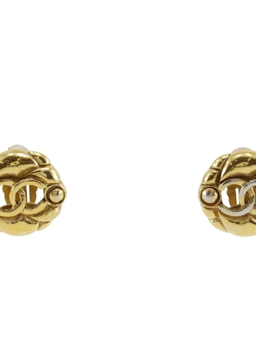 CHANEL COCO Mark Earring vintage Plated Gold 15.7g Women - Picture 7 of 12